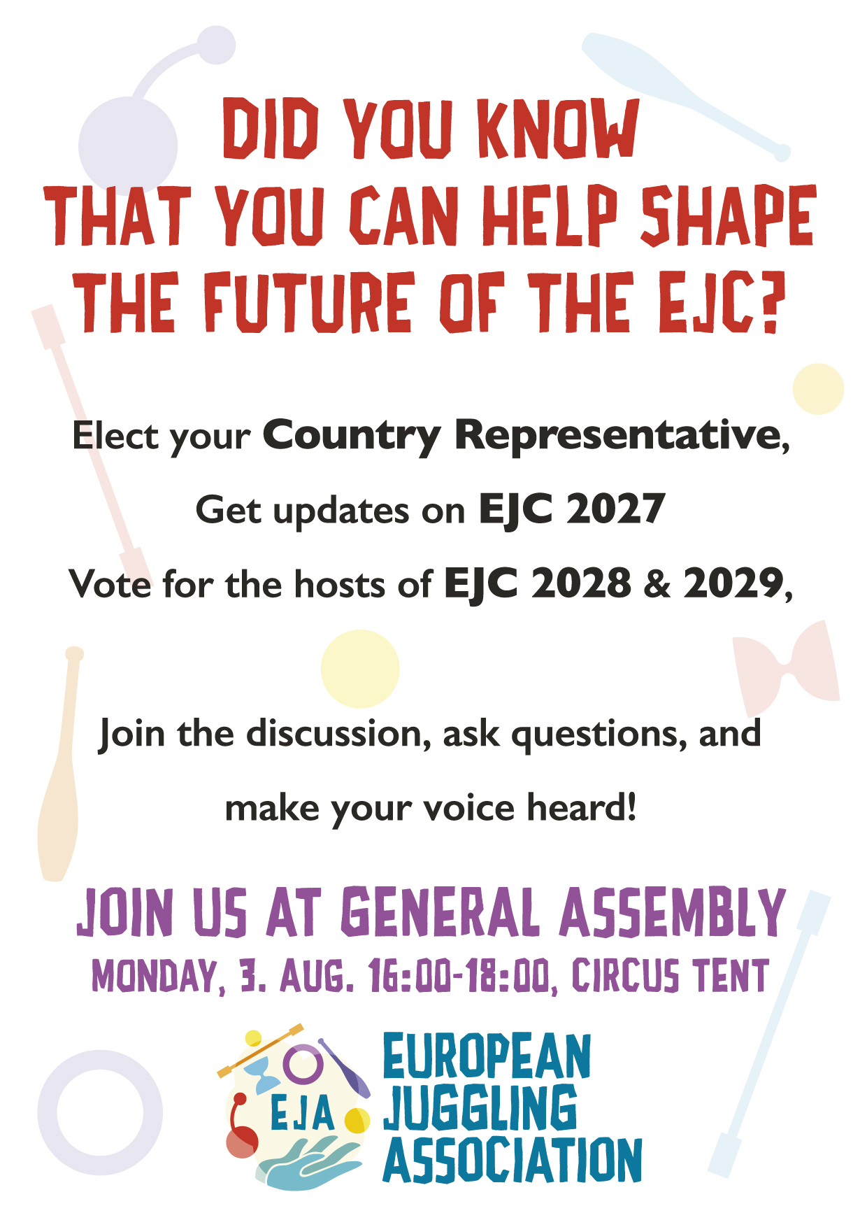 �️🎪 THE FUTURE OF THE EJC IS IN YOUR HANDS! 🌍🤹